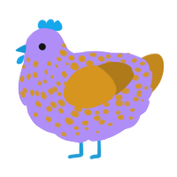 (unnamed), a lilac and ochre chicken with a speckle pattern