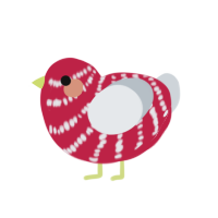 Canezy, a crimson and mist chicken with a bar pattern