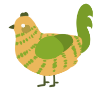g, a honey and chartreuse chicken with a bar pattern