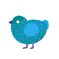 Vast Blue, a teal and sky chicken with a lace pattern