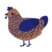 Ford, a brown and navy chicken