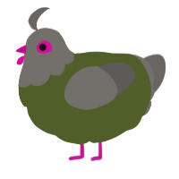 (unnamed), a olive and grey chicken with a head pattern