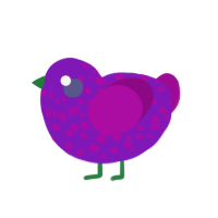 grape slushy, a violet and plum chicken with a speckle pattern