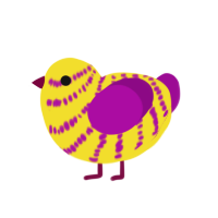 (unnamed), a yellow and plum chicken with a bar pattern
