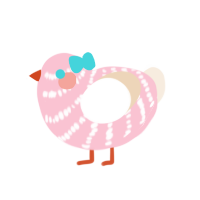 Circus Cookie, a rose and cream chicken with a bar pattern