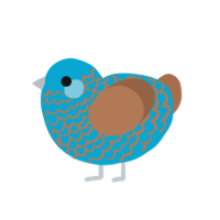 Patio, a cerulean and brown chicken with a lace pattern