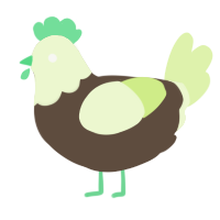 chocomint, a bark and apple chicken with a head pattern