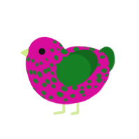 (unnamed), a fuchsia and leaf chicken with a speckle pattern
