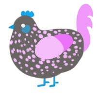 (unnamed), a grey and lavender chicken with a speckle pattern