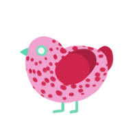 Strawberry Milkshake, a pink and crimson chicken with a speckle pattern