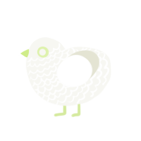 ww apple zz, a white chicken with a lace pattern