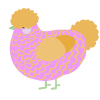 A lavender and honey chicken with a lace pattern