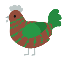 A russet and viridian chicken with a bar pattern