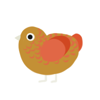 (unnamed), a gold and vermilion chicken with a half-lace pattern