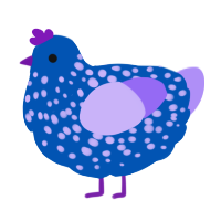 (unnamed), a ultramarine and lilac chicken with a speckle pattern