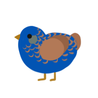 (unnamed), a ultramarine and brown chicken with a half-lace pattern