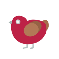 Scarl, a crimson and brown chicken