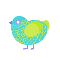 夢, a aqua and lime chicken with a lace pattern