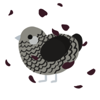 悪夢, a ash and sable chicken with a lace pattern