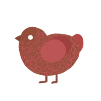 Rus red rus, a russet and red chicken with a double-lace pattern