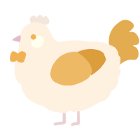 famine, a lavender and gold chicken