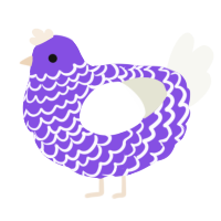 (unnamed), a blurple and white chicken with a lace pattern