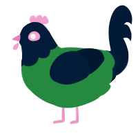 (unnamed), a viridian and tumblr chicken with a head pattern