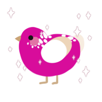 Barbie, a fuchsia and cream chicken with a neck-speckle pattern