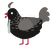 A sable and grey chicken with a half-lace pattern
