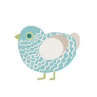 cloud chaser, a aqua and beige chicken with a lace pattern