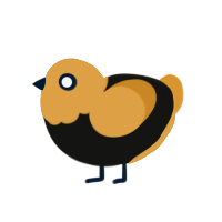 (unnamed), a black and orange chicken with a head pattern