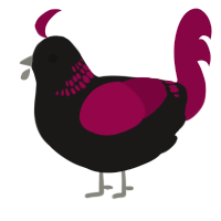 A sable and maroon chicken with a neck-band pattern