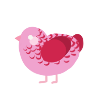 (unnamed), a pink and crimson chicken with a half-lace pattern