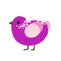 Smrihatch, a amethyst and lavender chicken with a neck-speckle pattern