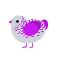Solar, a mist and amethyst chicken with a half-lace pattern