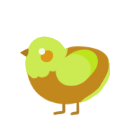 (unnamed), a ochre and lime chicken with a head pattern