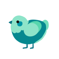 (unnamed), a teal and mint chicken with a head pattern