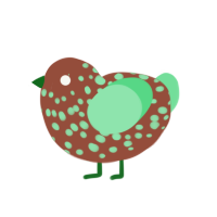 Greta, a russet and spring chicken with a speckle pattern