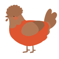 verm xxx, a vermilion and brown chicken with a head pattern