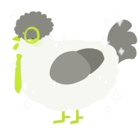bitter, a white and ash chicken