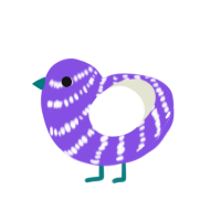 (unnamed), a blurple and white chicken with a bar pattern