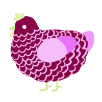 (unnamed), a maroon and lavender chicken with a lace pattern