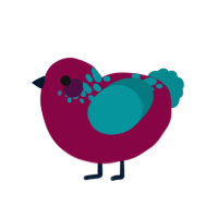 (unnamed), a maroon and teal chicken with a neck-speckle pattern
