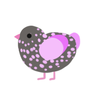 (unnamed), a grey and lavender chicken with a speckle pattern