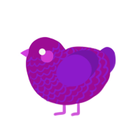 Clemantis, a plum and violet chicken with a lace pattern
