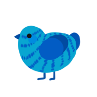(unnamed), a cerulean and ultramarine chicken with a bar pattern