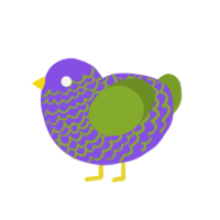 (unnamed), a blurple and chartreuse chicken with a lace pattern