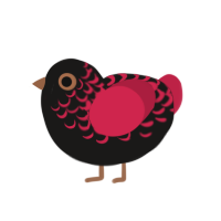 Shadow The Hedgehog, a sable and crimson chicken with a half-lace pattern
