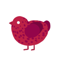 (unnamed), a crimson and maroon chicken with a speckle pattern