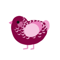 (unnamed), a maroon and pink chicken with a half-lace pattern